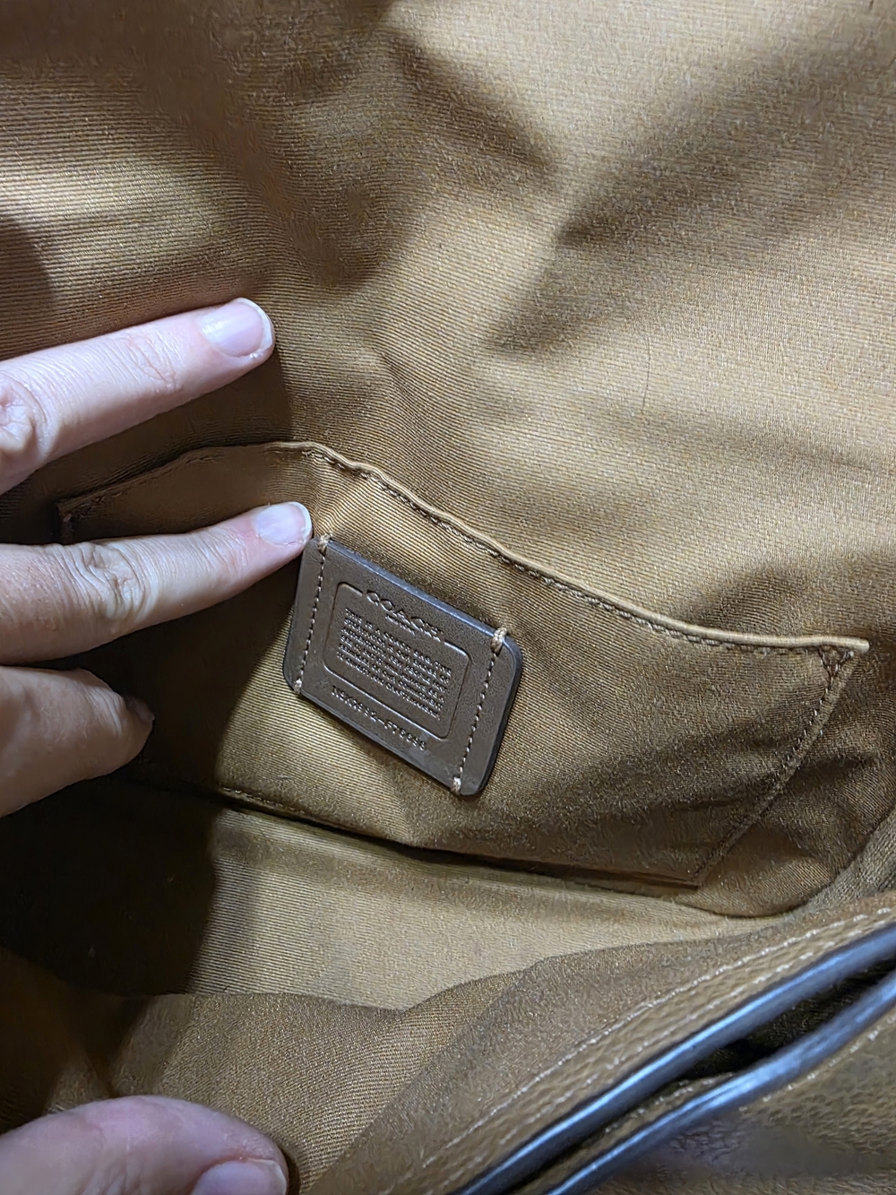 Coach Pebbled Leather Crossbody Bag in Tan - Picture 5 of 12